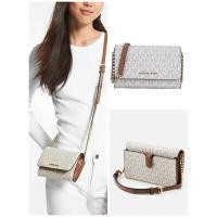 ราคา กระเป๋าสะพายข้าง ลายmkสีขาว 6 นิ้ว Michael Kors MK 35F0GTVC8B Jet Set MD MF Phone Xbody ครอสบอดี้ WOC หนังแคนวาส (49403667007)