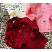 ราคา CC เสื้อเชิ้ตเด็ก แขนยาว สีแดงไวน์ เนื้อผ้าดีมาก ใส่แล้วหล่อ สินค้าคุณภาพครับ Kid shirt brick color By TJElleshop (13286988914)