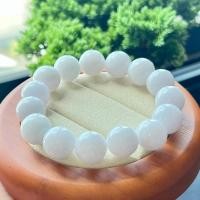 ราคา สร้อยข้อมือหยกขาว ขนาดเม็ดหยก 14.2 มิลลิเมตร หยกพม่าแท้ 100% (27661492215)