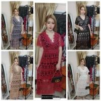 ราคา เดรสคอวีไคว้ ผ้าลูกไม้ลายมงกุฏ (23843004752)