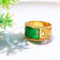 ราคา แหวนหยกพม่าแท้ เขียวจักรพรรดิขึ้นเรือนทองคำแท้ 18 k size 63 mm (26025189803)