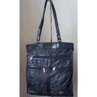 ราคา SALE กระเป๋าหนังแท้สีดำ Bellini ปากบนซิป ทรง Tote bag สะพายไหล่ได้ ขนาด 12 × 14 นิ้ว (27208169291)
