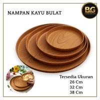 ราคา บีจี - ถาดพลาสติกทรงกลมลายไม้ขนาด 26 ซม. 28 ซม. 38 ซม. ถาดกันลื่นมัลติฟังก์ชั่น (46006202760)