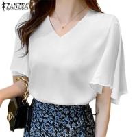 ราคา Zanzea เสื้อเบลาส์ คอวี ลําลอง ทรงหลวม สำหรับผู้หญิง (23473207805)