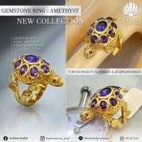 ราคา แหวนเต่าทอง ประดับด้วยพลอยแท้สีม่วงอะเมทิสทั้งกระดอง✨ (29938621754)