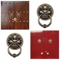 ราคา ประตูมือจับชนบท บรอนซ์โบราณ หัวทองแดงบริสุทธิ์ ประตูหัวเสือ แหวนประตูคิริน มือจับโบราณ แหวนหัวสัตว์ หัวสิงโต ZT8G (44402610243)