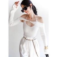 ราคา 4414 White long sleeve knit set top (17815718203)