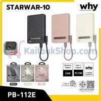 ราคา Why PB-112E STARWAR-10 Power Bank 10,000mAh 22.5W Fast Charge + Wireless Charge (44254498568)