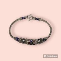 ราคา สร้อยข้อมือเงินแท้ งานลงยาสุโขทัย (22741475667)