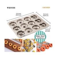 ราคา พิมพ์ CHEFMADE รหัส WK9288 พิมพ์โดนัท 12 หลุม เคลือบเทฟลอนสีทอง (13405557948)