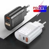 ราคา FMSHOPP USLION เครื่องชาร์จ USB Type C USB A PD QC 3.0 20 W 2 พอร์ต - BK-384!! !️ (44105741809)