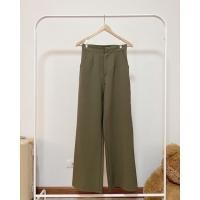ราคา กางเกงทำงานสีเขียวขี้ม้า M ป้าย basic studio (21863278749)