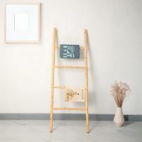 ราคา ราวบันไดแขวนผ้า/ผ้าเช็ดตัว ไม้กลมธรรมชาติ[แบบมีขาขนาด กว้าง50cm สูง150cm] (29630605809)