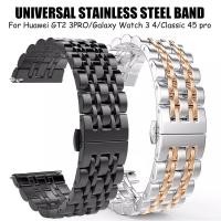 ราคา 22mm 20mm Watch Strap สําหรับ Samsung Galaxy Watch 3 4 5 45mm Gear S3 46mm 42mm Active2 40 44mm สแตนเลสสําหรับ Amazift BIP 2 GTR (29667803137)