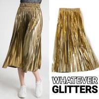 ราคา กระโปรงอัดพลีทสีทองขอบเอวยางยืด (สินค้าในไทย) (29421038073)