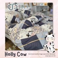 ราคา LOKAL KATUN Proven Bed Sheet - Hello Cow Milky rainbow star Local Cotton Bed Sheet - Blue Cow motif Bed Sheet (22354693528)