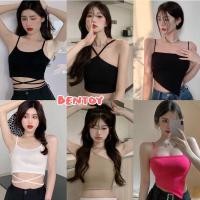 ราคา Bentoy(B029/B027/B025)ครอปสายเดี่ยวผูกเอว สายเดี่ยวพร้อมสายไขว้ผูกเอว สุดเก๋ มินิครอป ราคาถูก (14886683799)