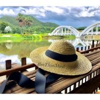 ราคา หมวกสานฟางข้าว ฟางข้าวสานถักเปีย วัสดุธรรมชาติ100% (2790472128)