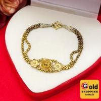 ราคา สร้อยข้อมือทองเหลืองลายผ่าหวายคั่นดอกไม้ ความยาว 7 นิ้ว งานทองเหลืองแท้ งานดิบไม่ได้ชุบ ทองเหลืองโบราณ (41526768011)
