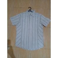 ราคา Kemeja PUTIH Preloved เสื้อเชิ้ตผู้ชาย ปักลายแถบสีขาว (28065168129)