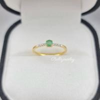 ราคา แหวนพลอยมรกต แหวนเพชรแท้ทองแท้9k 37.5% Belle Jewelry (28372497422)