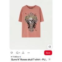 ราคา เสื้อยืดมือสอง Pull&Bear ลาย Guns N’ Rose สีชมพู สภาพนางฟ้า (54756604245)
