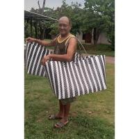 ราคา กระเป๋าสานพลาสติก กระเป๋าสาน (ใบใหญ่ เส้นใหญ่) งาน Handmake (8813544682)