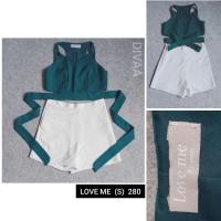 ราคา ชุดเข้าเซต งานป้าย LOVE ME (S) สีเขียวทะเล ทรงสวย ปังๆจ้า (7955202452)