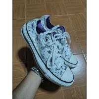 ราคา Converse All Star สีขาวม่วงลายผีเสื้อ ไซร้ 37.5/24 มือสองของแท้ (42926430749)