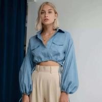 ราคา Mitr ♡☆[มือ2] Sonia Crop Shirt / Blue / Size M (26936027689)