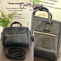 ราคา Enim_usedมือ2 Anello PU mini boston shoulder bag สีดำ แท้จากช้อป กระเป๋าสะพายข้างสีดำ กระเป๋าหนังPU (23027033040)