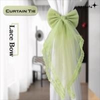 ราคา UPSTOTO ผ้าม่านหน้าต่างเชือกผูก,สีทึบลูกไม้หรูหราผ้าม่านผูกโบว์,วินเทจสไตล์ดรีมมี่เข็มขัดผูกโบว์โบว์ออกแบบผ้าม่านสายรัดอุปกรณ์ตกแต่งผ้าม่าน (50458275329)