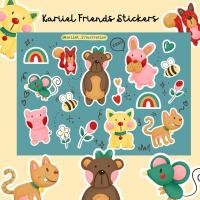 ราคา Kariiel Friends Sticker Sheet - สติ๊กเกอร์ PVC น่ารัก ทนทาน กันน้ำ ติดมือถือ tablet, laptop (25880417192)