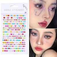 ราคา Body Brow แต่งหน้าคริสตัล Tattoo 3D Face Jewels Self กาว Facial Rhinestone สติกเกอร์ Fairy Beauty เพชรที่มีสีสันผสมขนาด (40327636799)