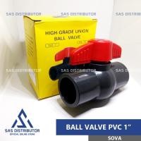 ราคา SOVA Stop Valve PVC 1" นิ้ว / Ball Valve PVC 1" Sova / Ball Valve 1" Plain / Stop Valve 1" หนา (29693472615)