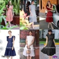 ราคา SaLeเข้าเพิ่มพ.ย.ก่อนหมดเดรสลูกไม้ Tohns แขนกุดคอกลม (505481102)