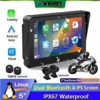 ราคา เครื่องนําทาง GPS รถจักรยานยนต์ 5 นิ้ว ไร้สาย Apple Carplay Android แบบพกพาอัตโนมัติ Moto Navigator อุปกรณ์เสริมรถจักรยานยนต์ พร้อมกล้องบันทึกความดันลมยาง TMPS ด้านหน้าและด้านหลัง (25673079589)