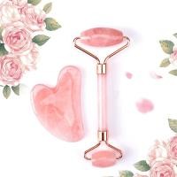 ราคา SALORIE Rose Quartz หยก GuaSha Roller เครื่องนวดหน้า Roller หยกหิน Guasha Face Lift Skin Care นวดเครื่องมือ ﻿ (46706390202)