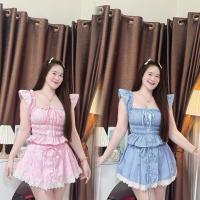 ราคา Set 2 ชิ้นเสื้อแขนระบาย+กระโปรงมีซับใน ( S-01 ) (25342801029)