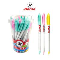 ราคา HORSE (ตราม้า) ปากกาลูกลื่น แบบปลอก สีพาสเทล 0.5 มม. H-08 ตราม้า หมึกน้ำเงิน จำนวน 50 ด้าม/กระป๋อง (20194094500)