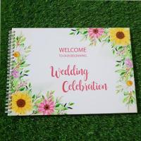 ราคา สมุดเซ็นอวยพรสมุดประสาทพรWeddingcelebration ขนาดA4(21*30cm) พร้อมส่ง (24834099381)