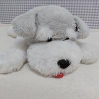 ราคา ตุ๊กตาหมาเทา หมาสีเทาอ่อนท่านอน (47906870398)
