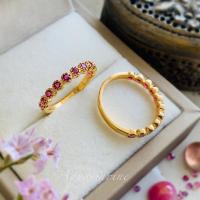 ราคา แหวนแถวพลอยทับทิมสยาม พลอยดิบขนาด 2 mm. (11 เม็ด) (40250532171)