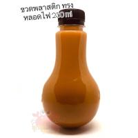 ราคา [พร้อมส่ง] ขวดพลาสติก ขวด pet 250 cc. ทรงหลอดไฟ 150 ขวดพร้อมฝา (2006726336)