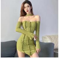 ราคา เดรสสั้นคล้องคอสีเขียวมะนาว มีบริการเก็บเงินปลายทางค่ะ (19030866172)