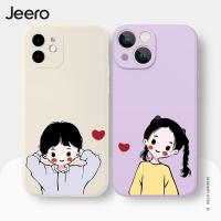 ราคา JEERO เคสคู่ เคสไอโฟน คู่รัก ขอบเหลี่ยมกันกระแทกซิลิโคนนุ่มการ์ตูนตลก เคสโทรศัพท์ Compatible for iPhone 13 12 11 Pro Max SE 2020 X XR XS 8 7 6 6S Plus พลัส HFC223 (15910332044)