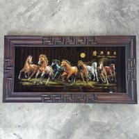 ราคา ภาพม้า 8 เซียน ภาพม้ามงคล ภาพพิมพ์ บนผ้ากำมะหยี่ พร้อมคำมงคล (จัดส่งพร้อมกรอบไม้สัก + กระจก) ขนาด ยาว 83 x กว้าง 43 ซม. (12315773233)