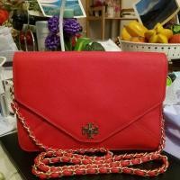 ราคา SOLD กระเป๋า Tory Burch (ทอรี่ เบิร์ซ) สีแดงหนังซาฟเฟียโน่ (Saffiano) แท้ 100% ครอสบอดี้ (4576677513)