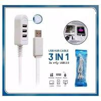 ราคา USB HUB 3 PORT 3IN1 EXTENSION พร้อมข้อมูล 2.4A UsbHub 3port (44220768123)