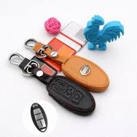 ราคา ซองหนังแท้ ใส่กุญแจรีโมทรถยนต์ รุ่นหนังนิ่ม โลโก้-เงิน Nissan Serena 2017-18 Smart Key 4 ปุ่ม (12411272987)